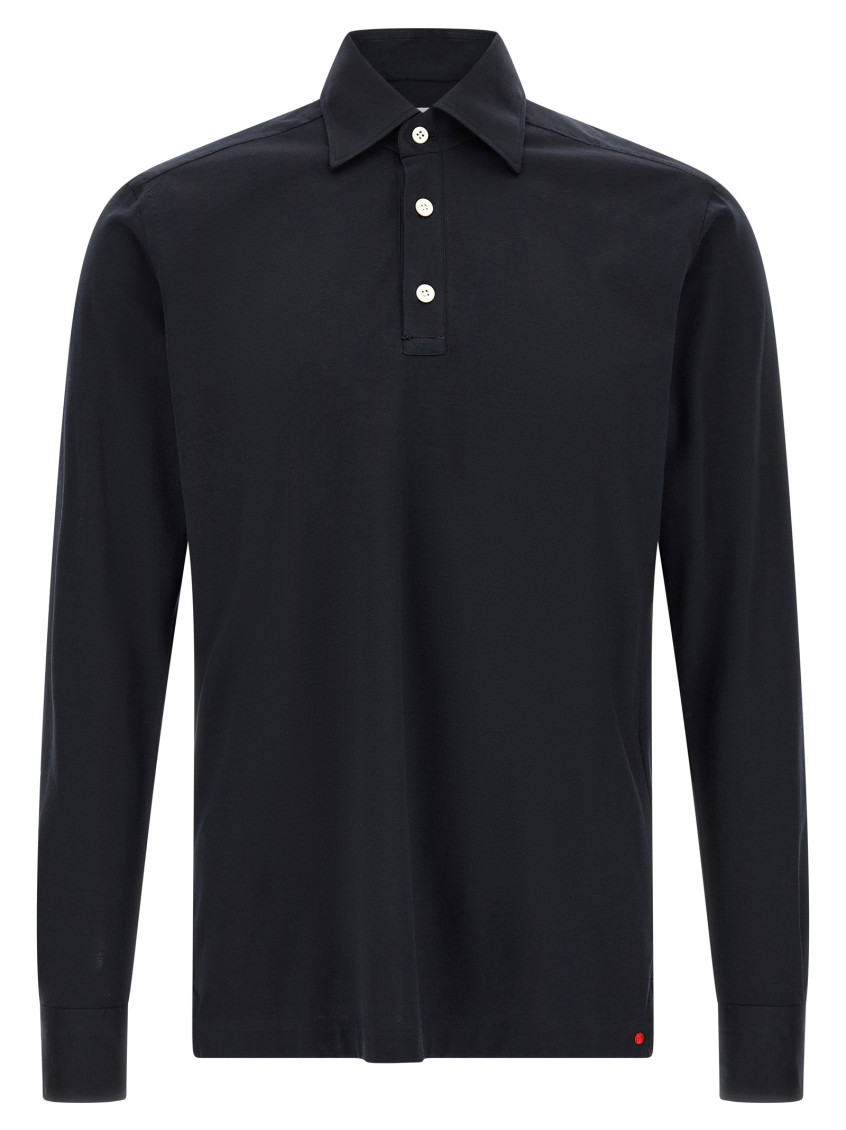 Kiton - positano long sleeve polo shirt collar