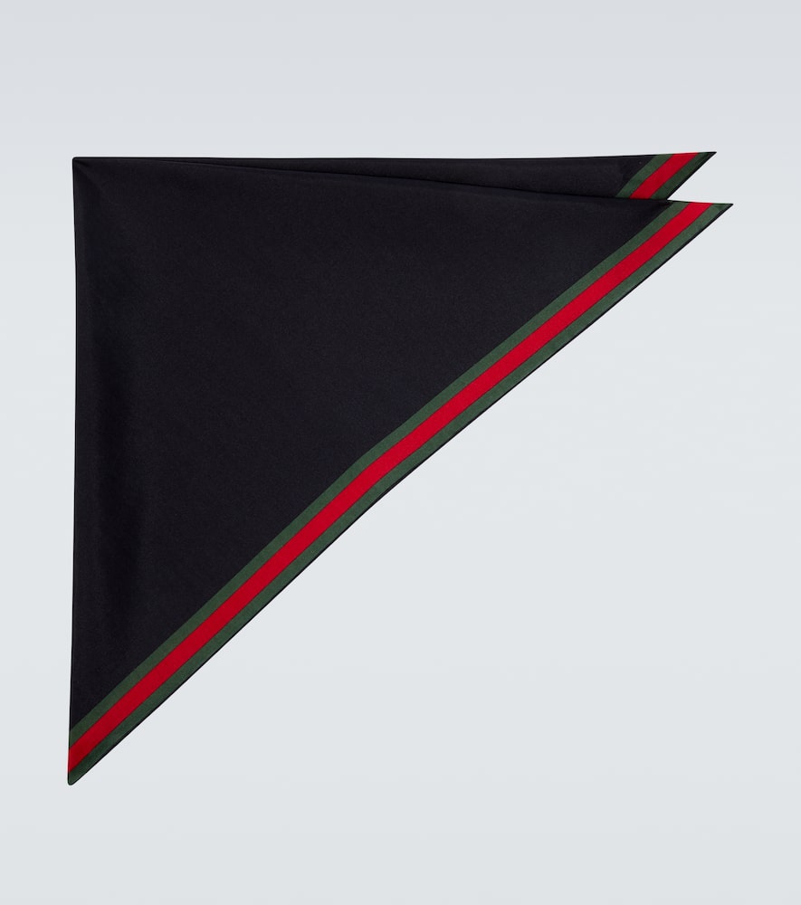 Web Stripe cotton and silk scarf