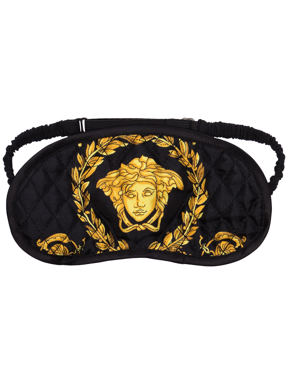 Baroque-print silk sleep mask - Black