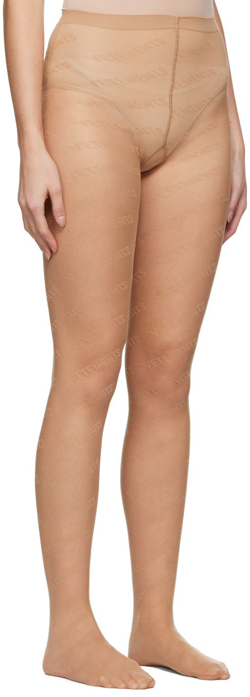 Brown Wolford Monogram Logo Tights