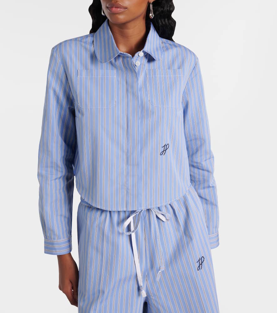 Bengal stripe cropped poplin shirt