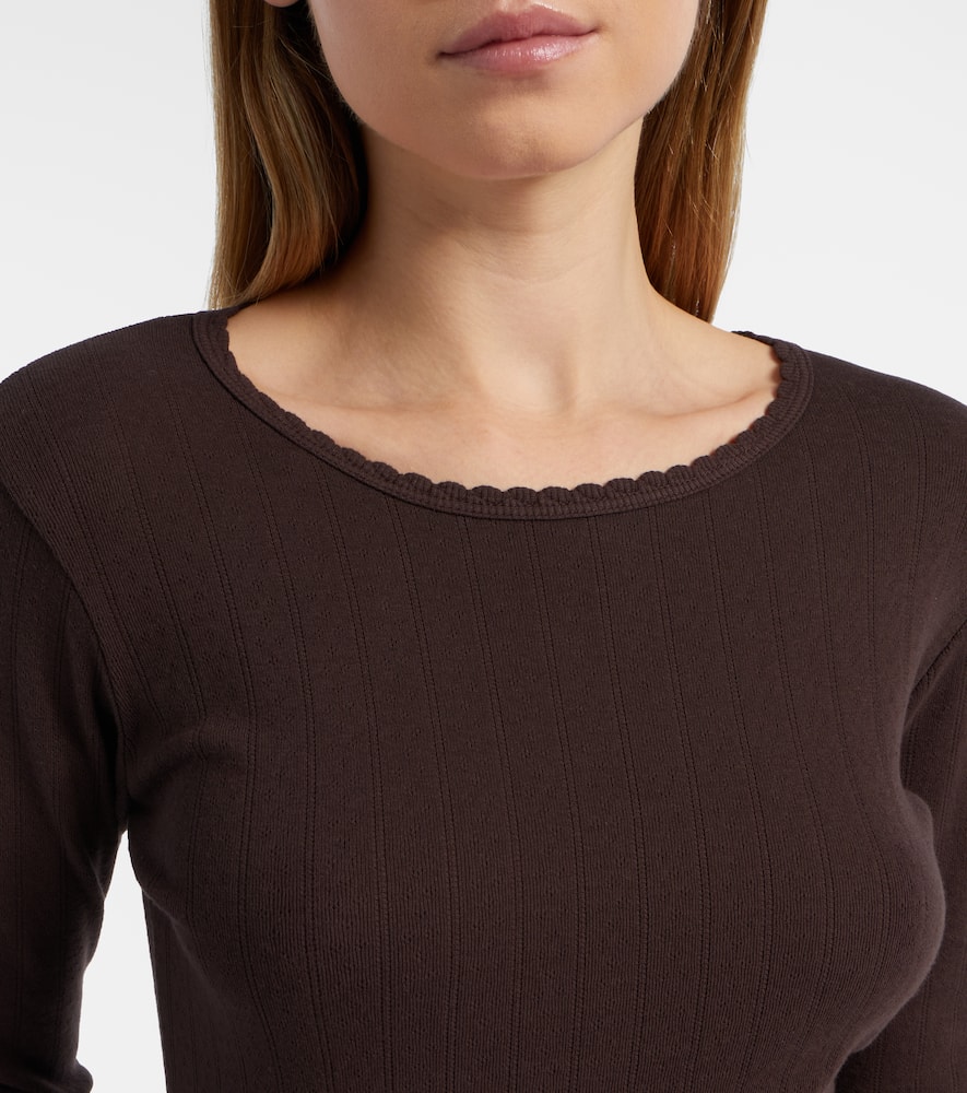 Pointelle cotton T-shirt