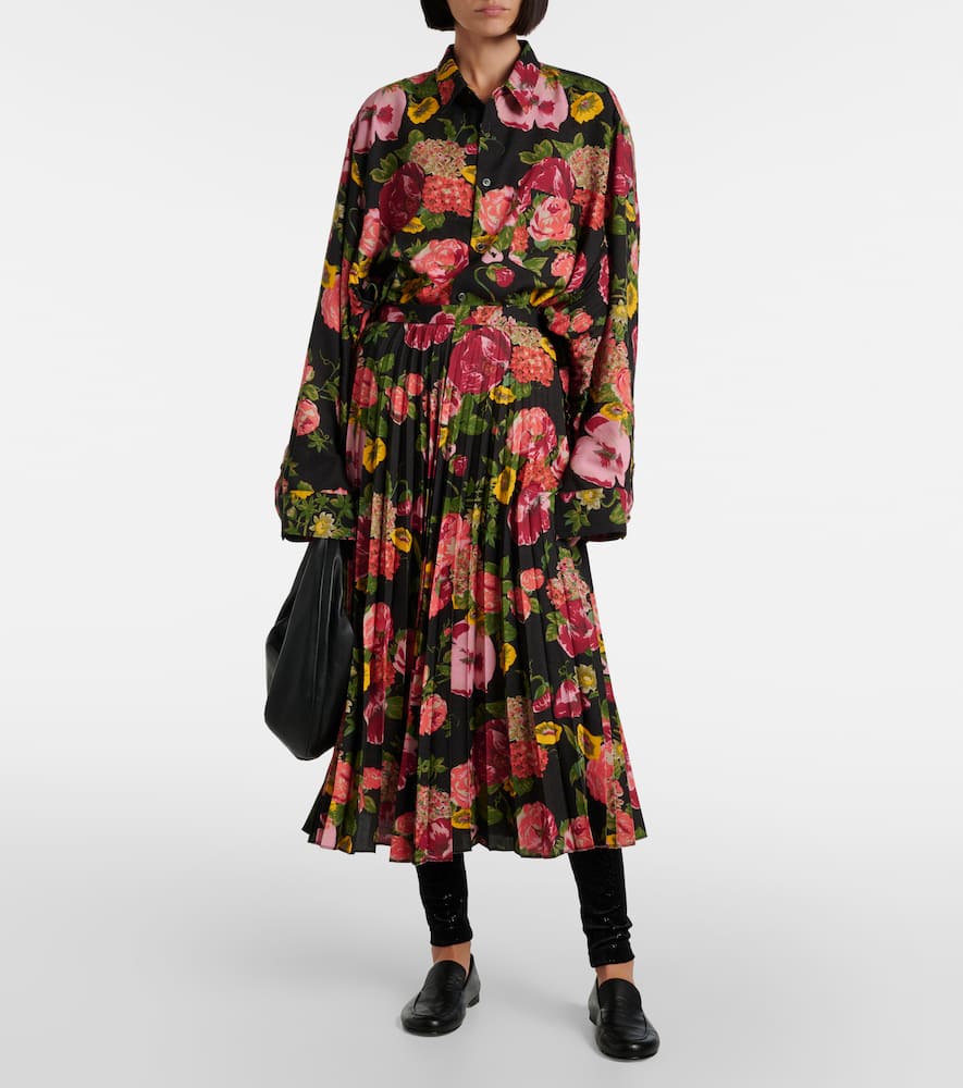 Pleated midi skirt