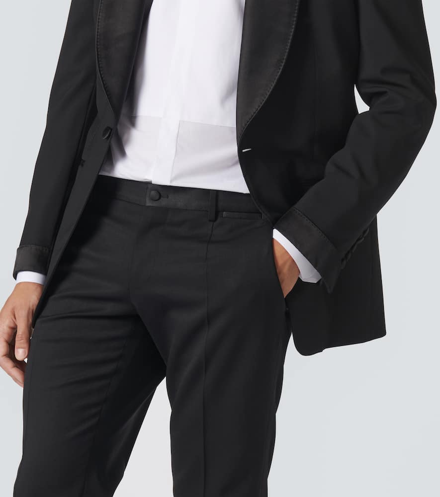 Wool and silk-blend tuxedo pants