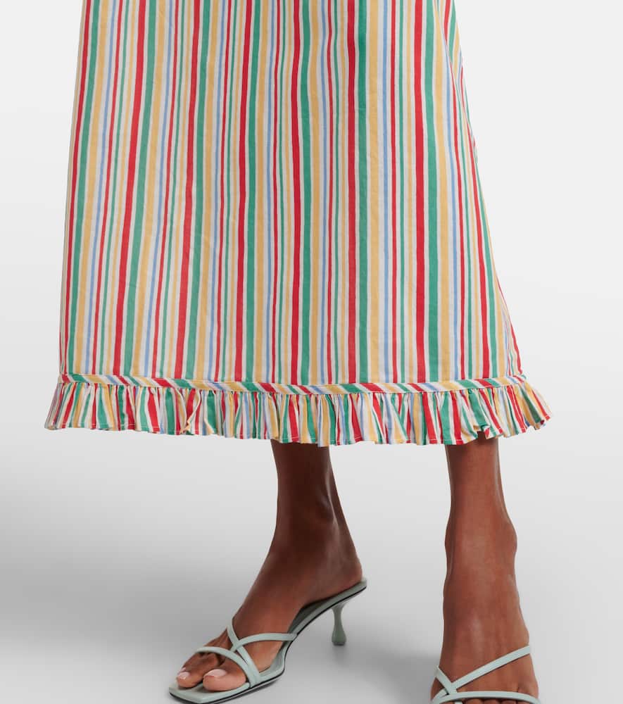 Arabelle striped cotton midi dress
