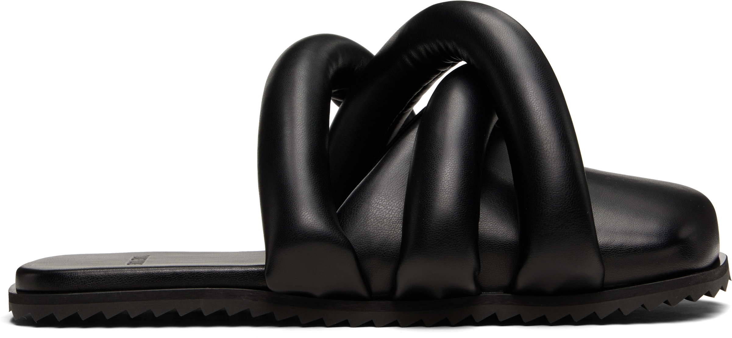 Black Closed Toe Tyre Slide Loafers