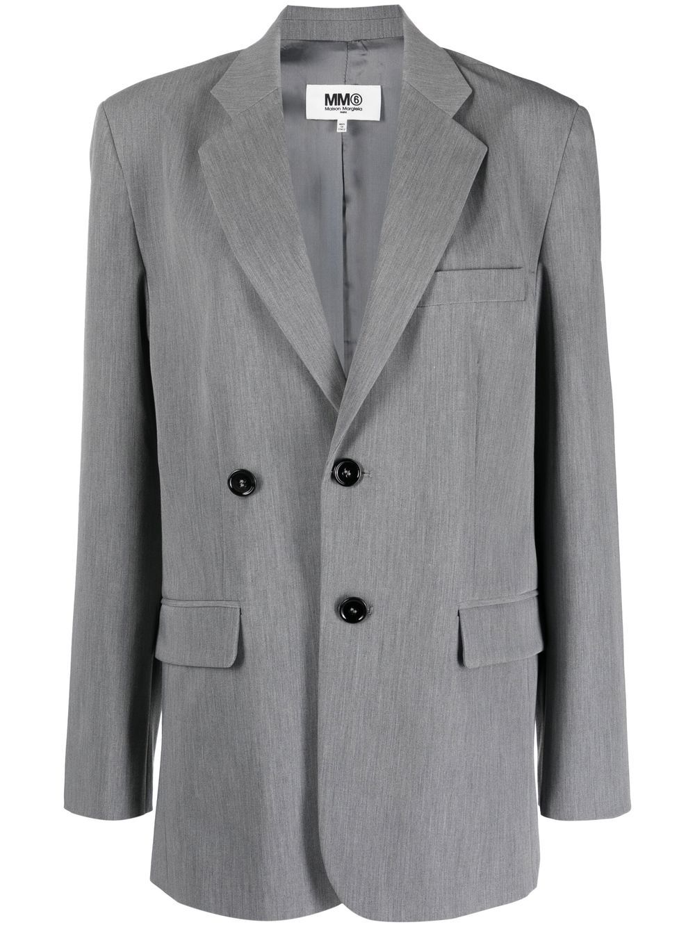 Single-breasted boxy blazer - Grey