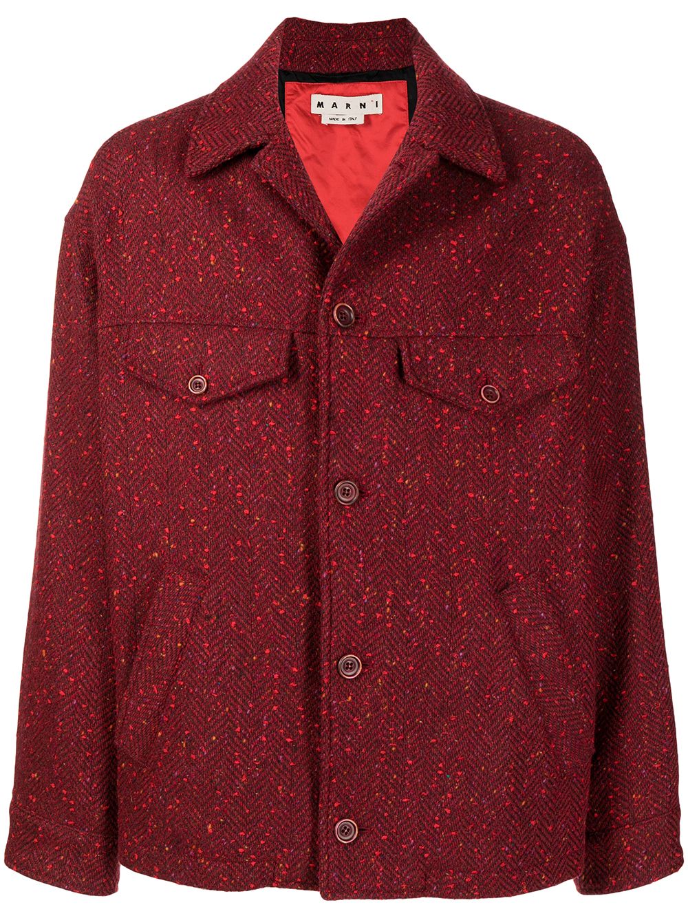 Herringbone-effect jacket - Red