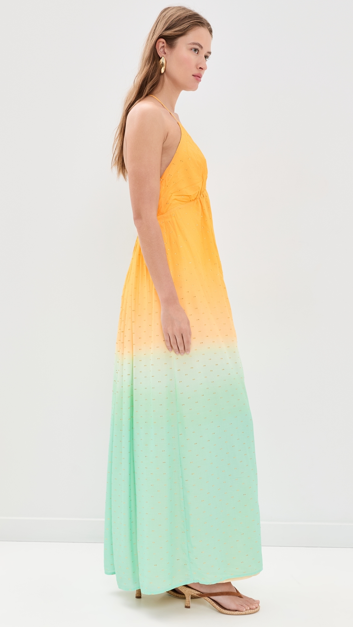 Multicolor Nascente Lurex Open Back Maxi Dress Multicolor Nascente