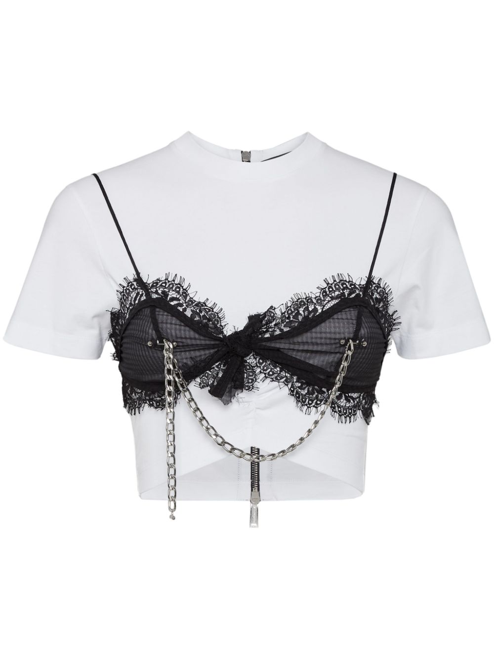 Chain-detail T-shirt - White