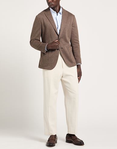 Man Blazer Brown Size XL Cotton, Elastane