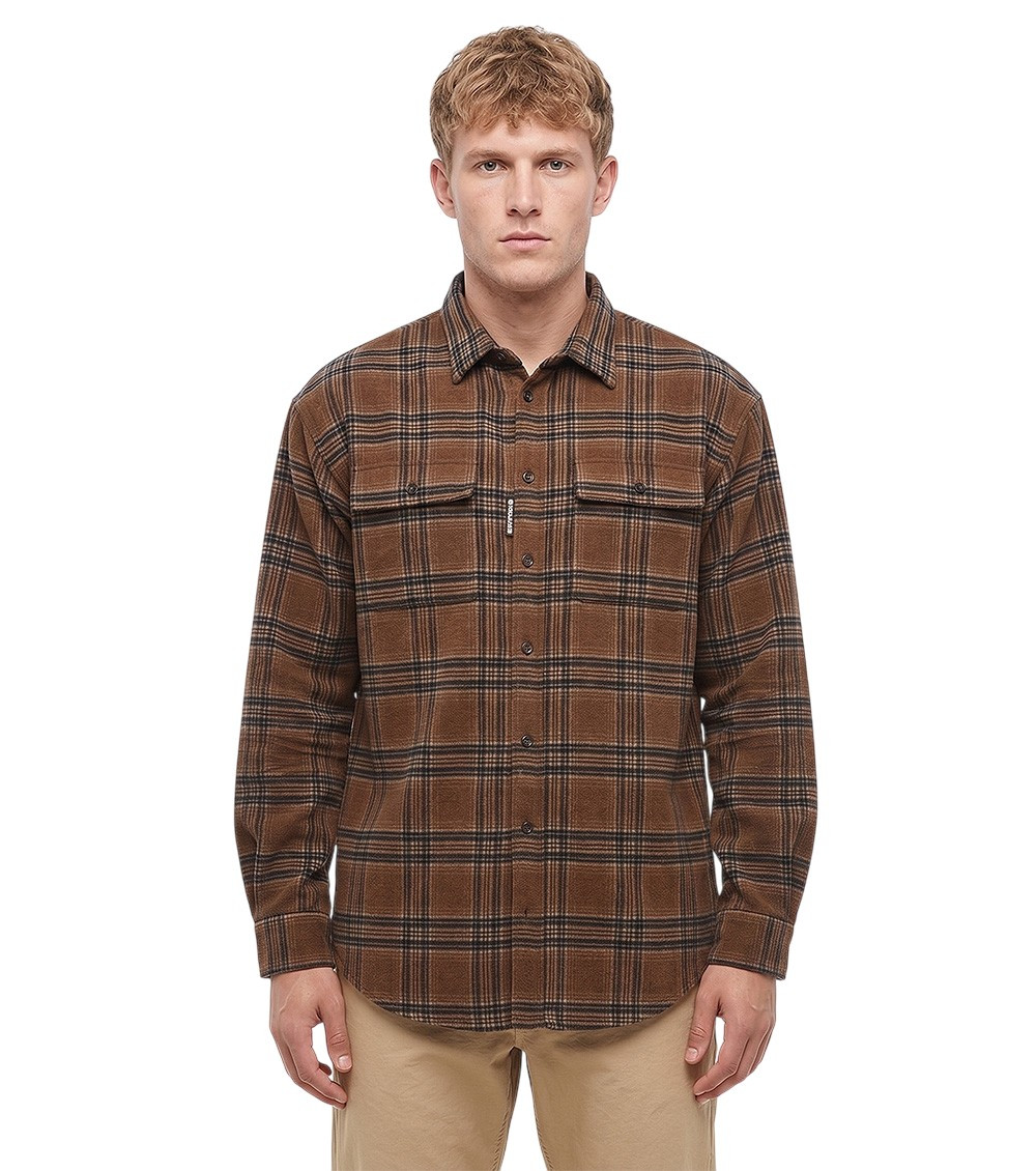 Brown Regular Check Shirt