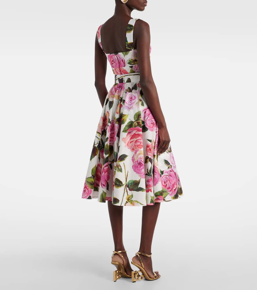 Dolce & Gabbana Floral cotton poplin crop top