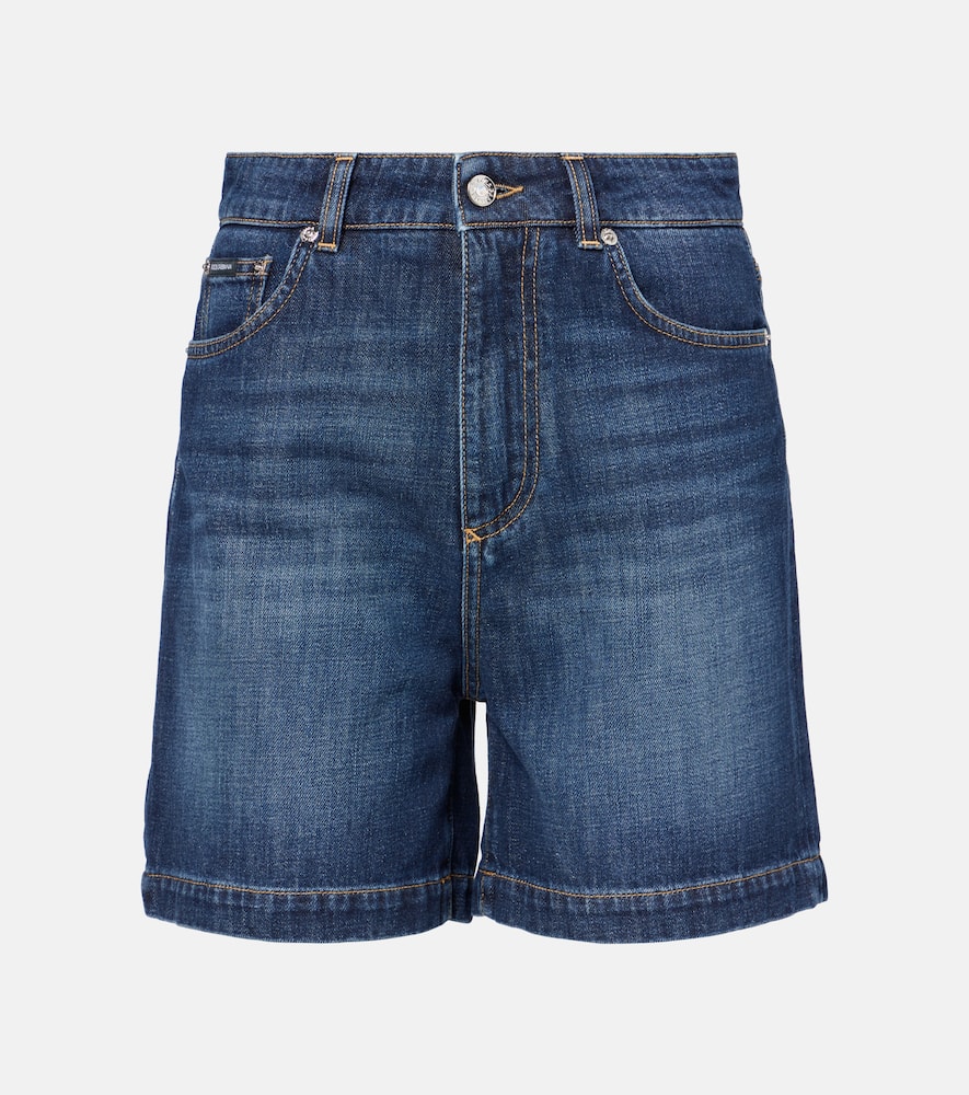 High-rise denim shorts