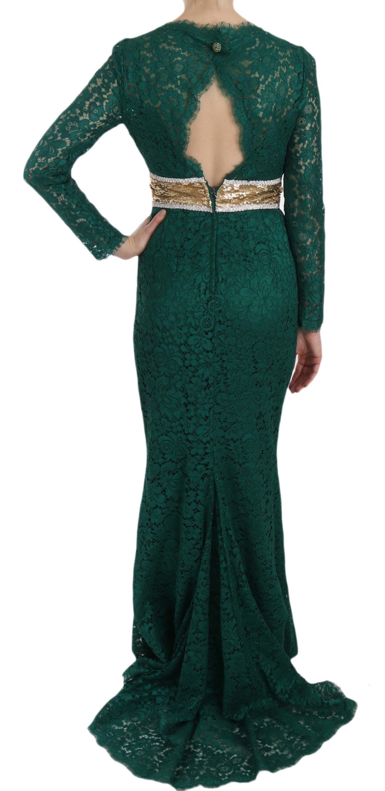 Lace Sheath Gown — Green
