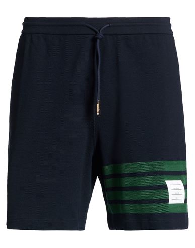 Man Shorts & Bermuda Shorts Navy Size 1 Cotton, Elastane