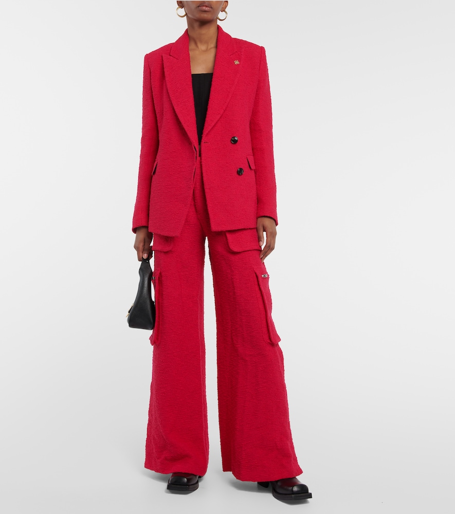 Double-breasted bouclé blazer