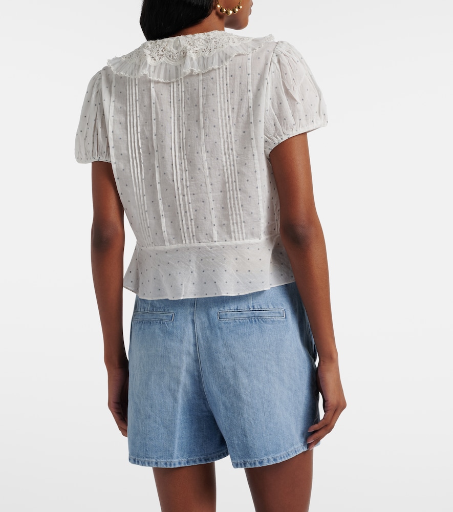 Cotton and linen denim shorts