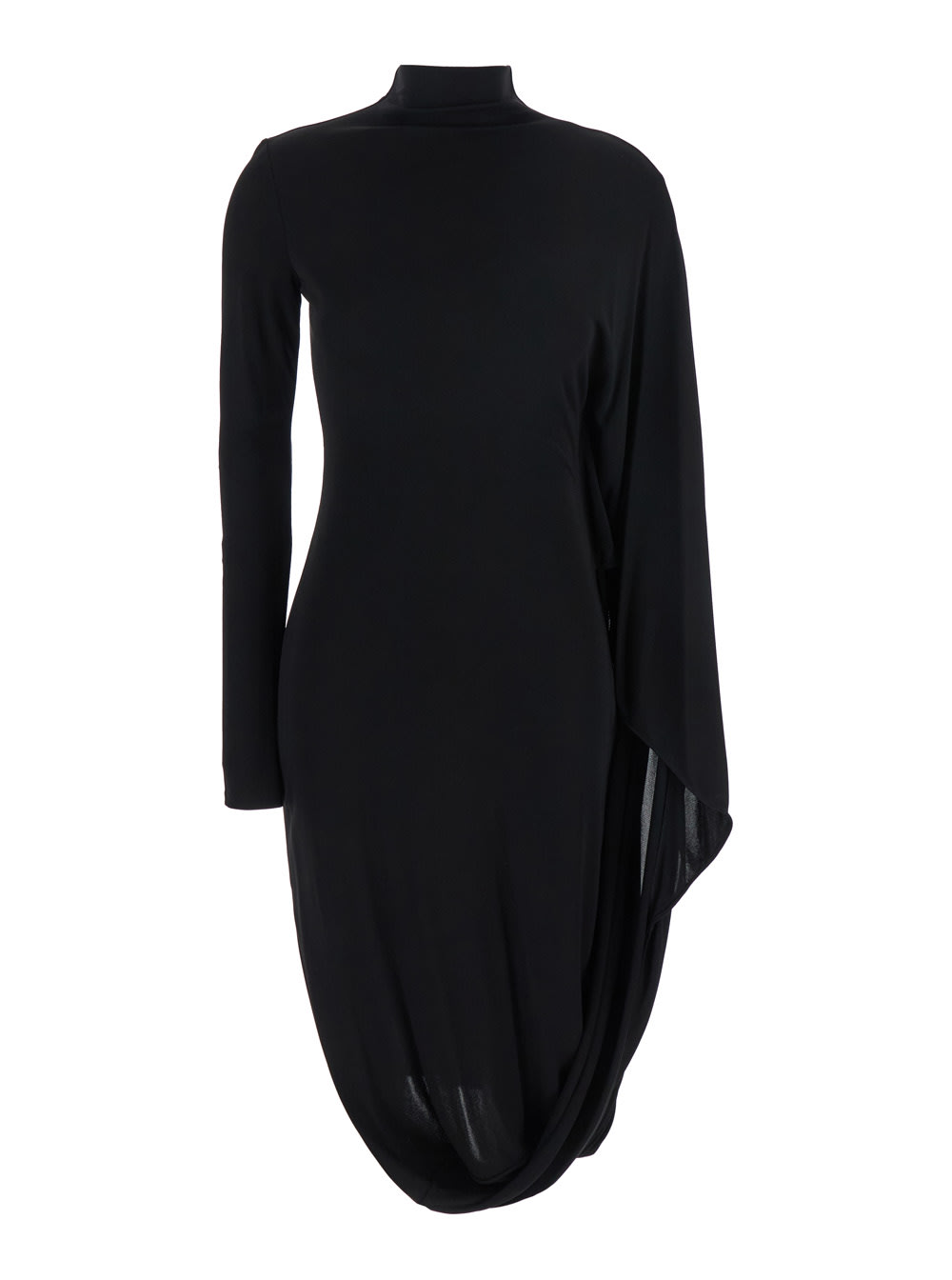 Crepe Jersey Cape Dress