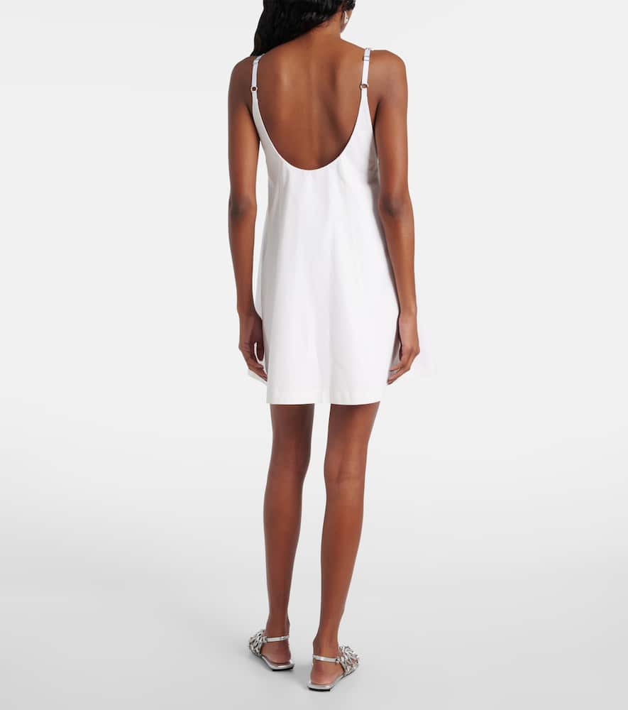 Embellished floral-appliqué minidress