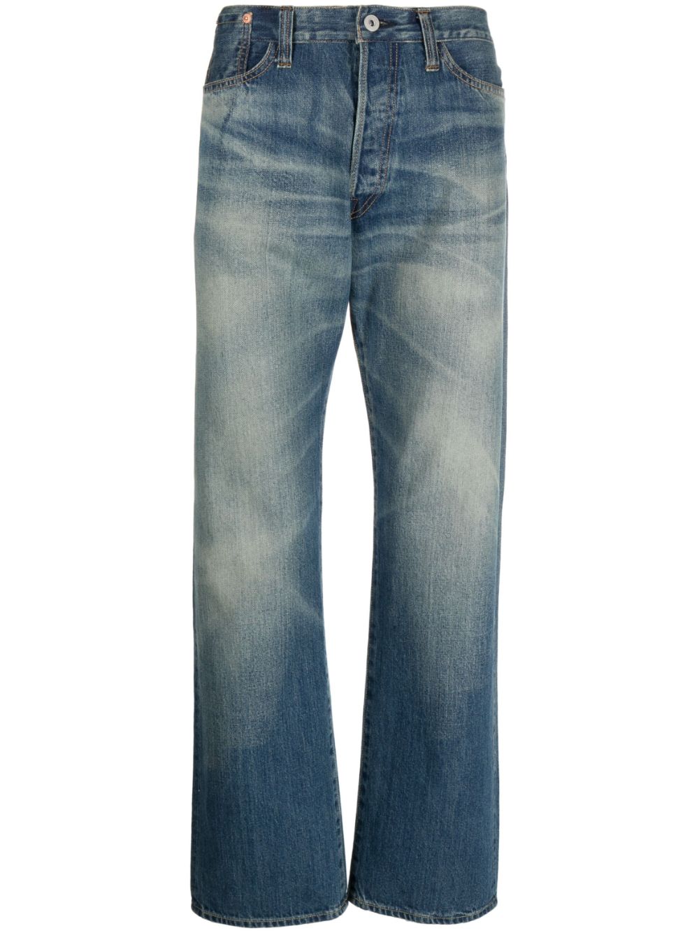Pop-Art patch straight jeans - Blue