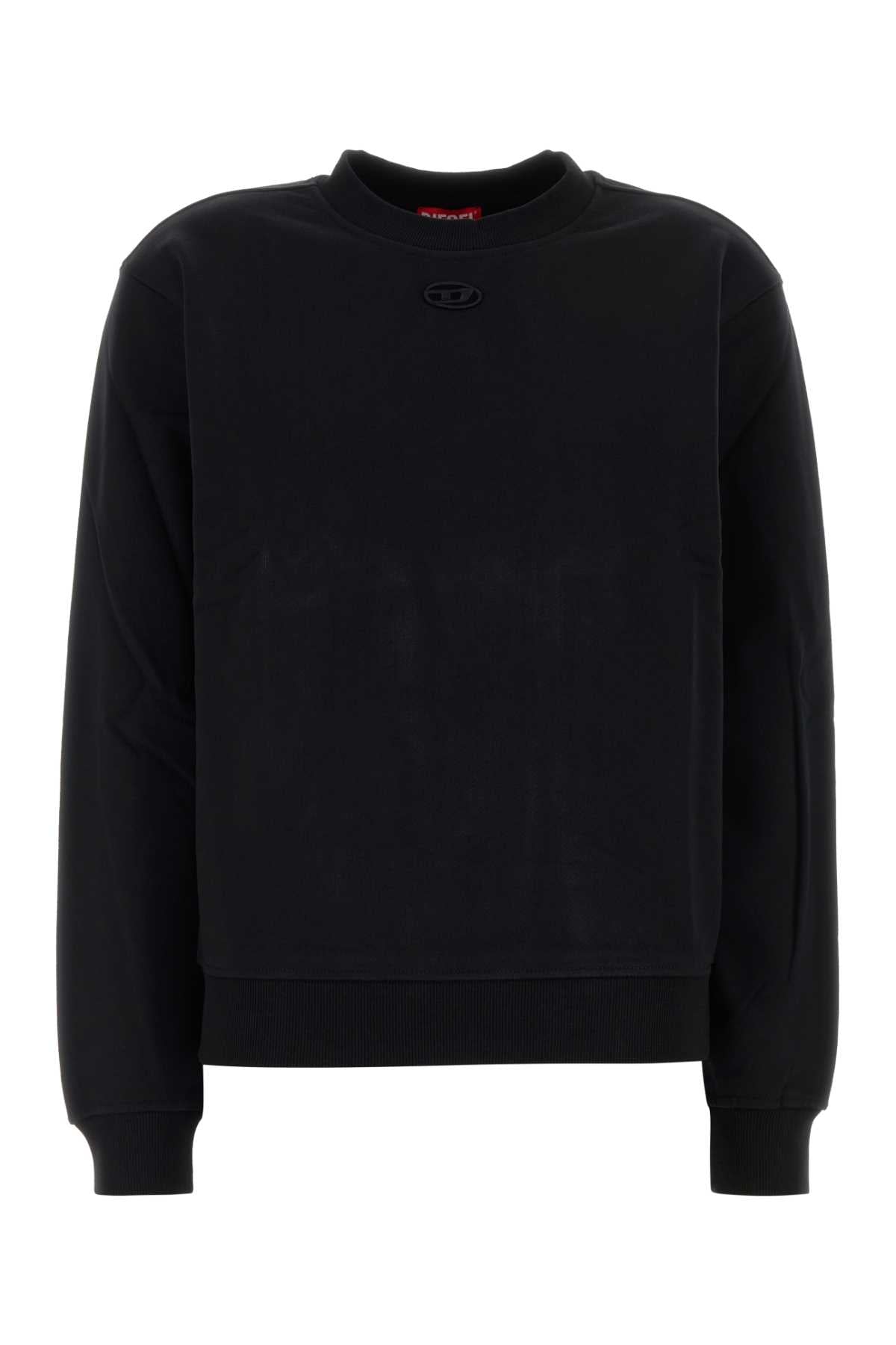 Logo-Embroidered Cotton Sweatshirt — Black