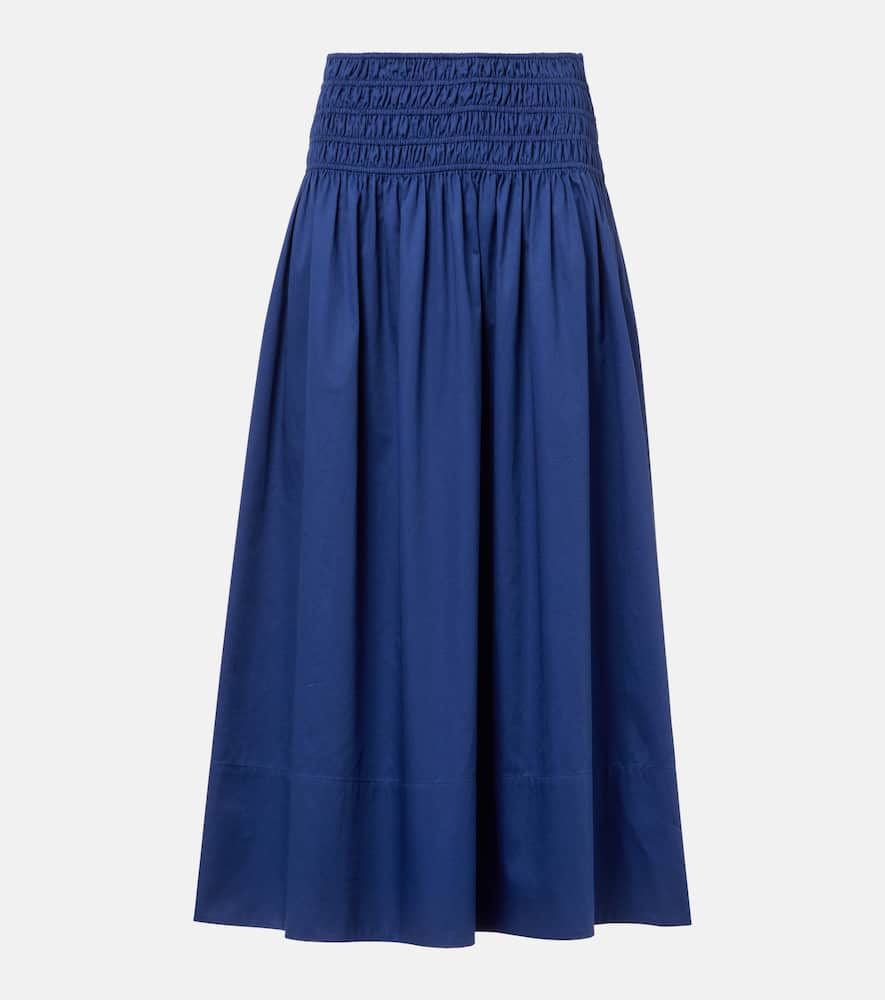 Leonie cotton satin midi skirt