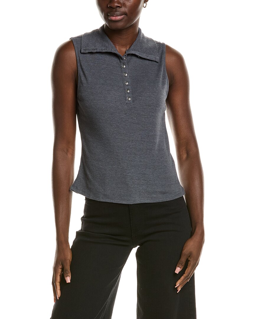 Rib Knit Button Down Tank Top