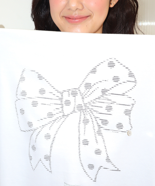 DOT RIBBON OVER FIT LONG SLEEVE WHITE