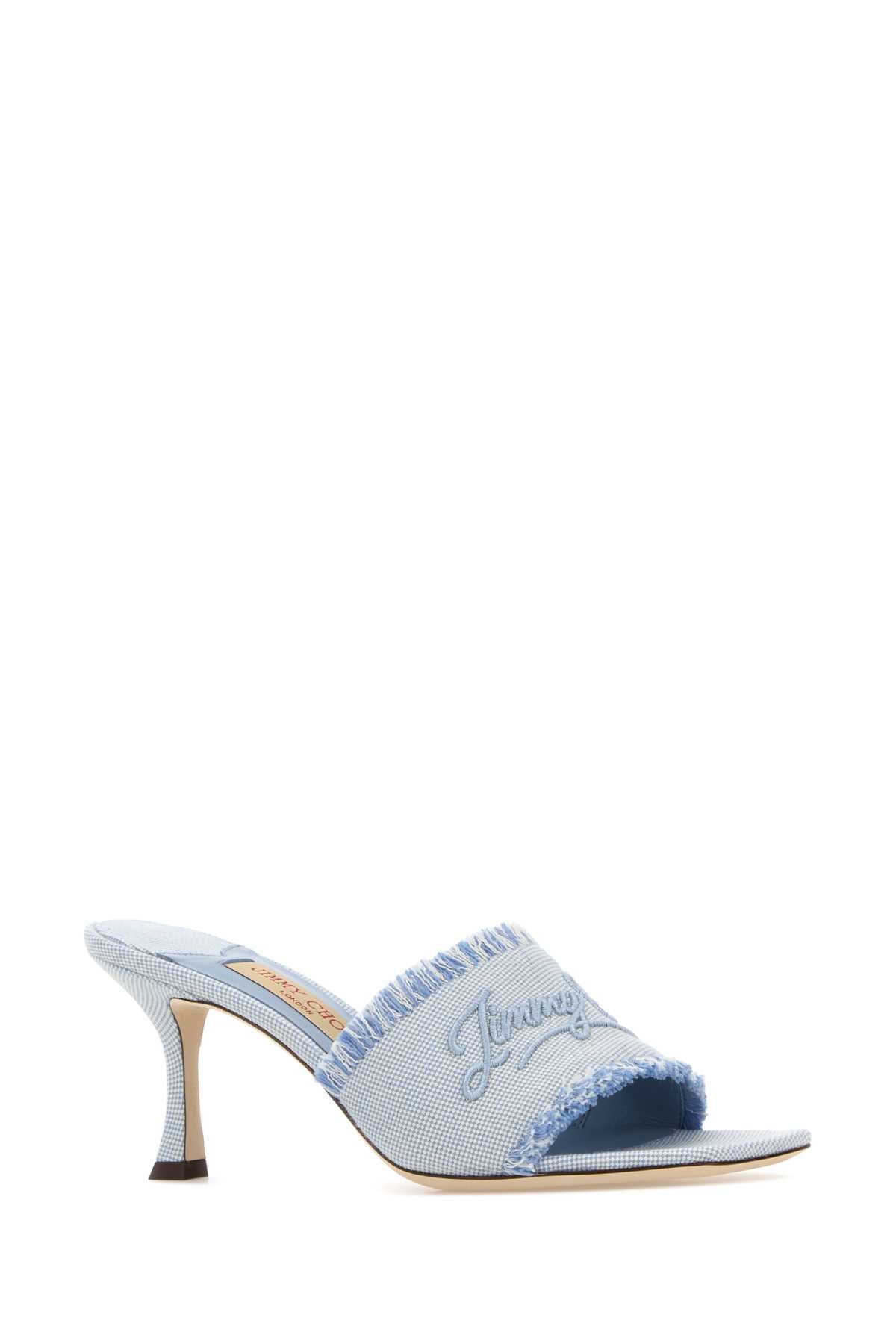 Jimmy Choo Two Tone Canvas Alexia 70 Mule