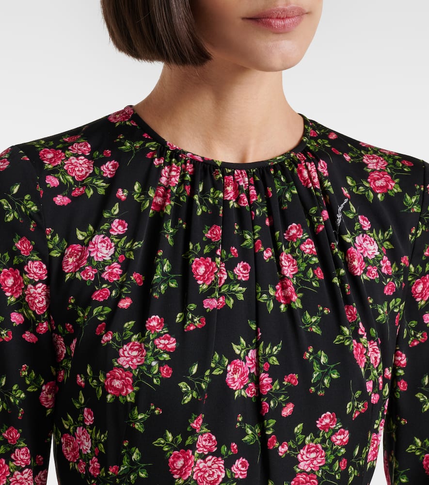 Floral silk-blend midi dress