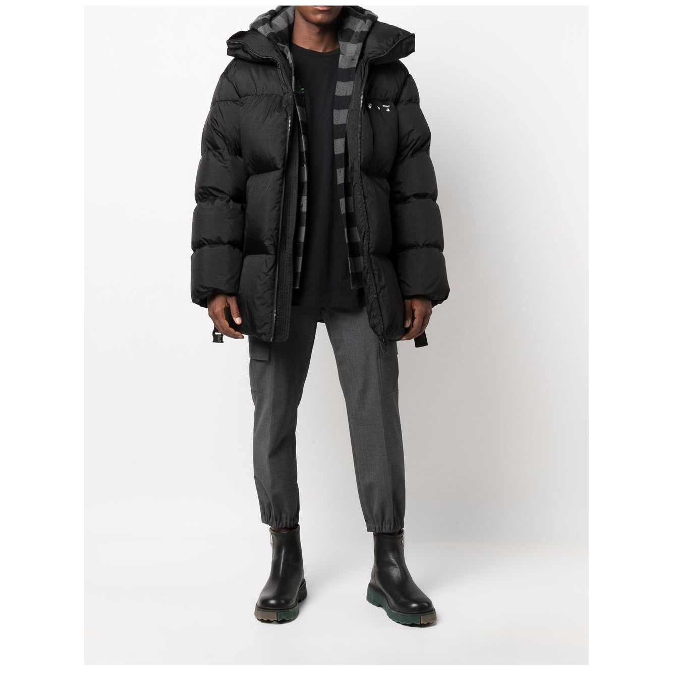 Belted Full Zip Down Jacket