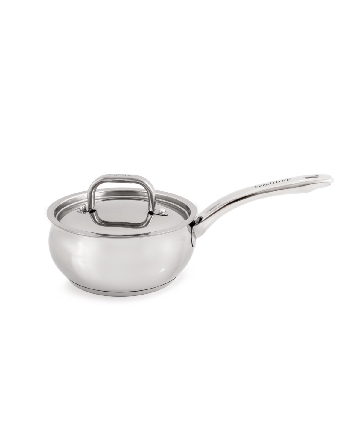 "Belly Shape 18/10 Stainless Steel 6.25"" Sauce Pan with Ss Lid, 1.5qt. - Silver"