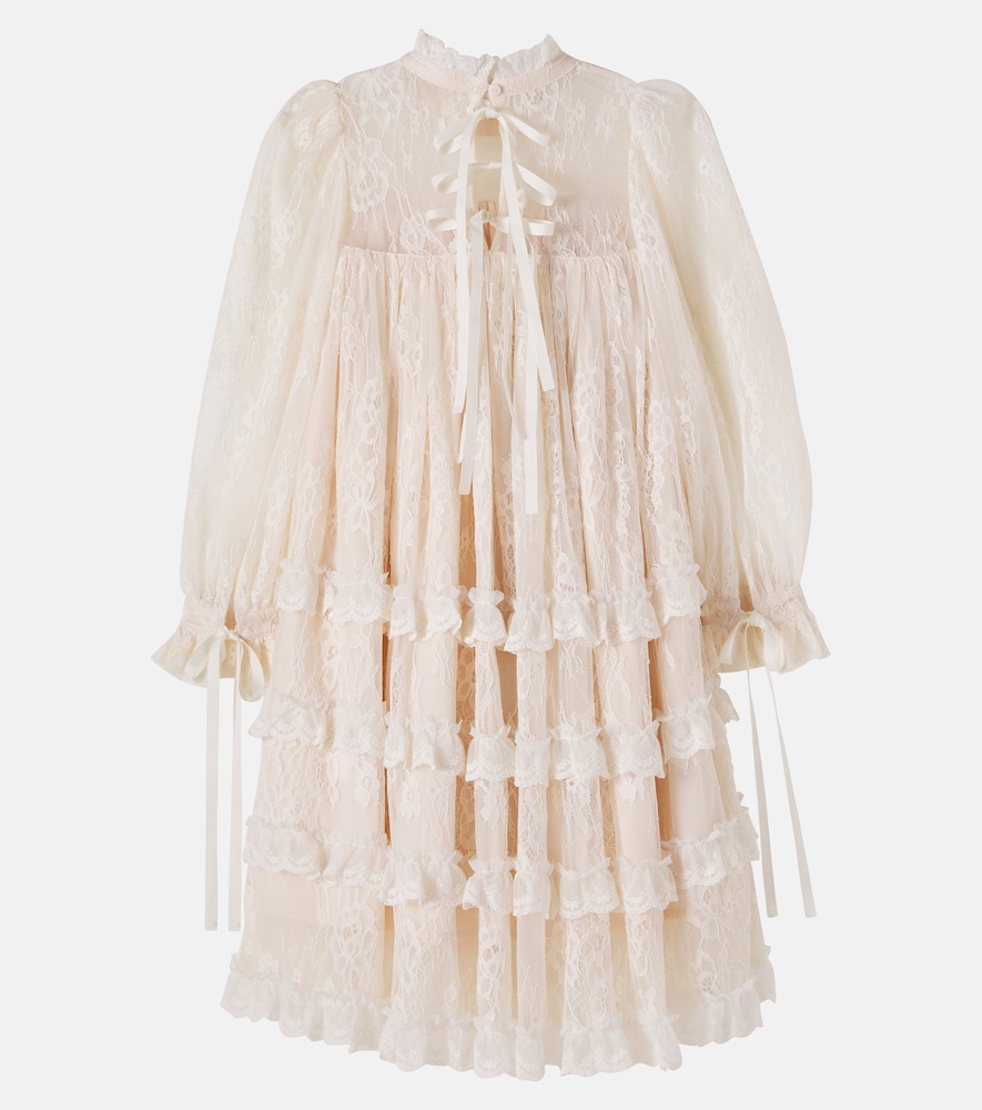 Ruffled tiered lace dress