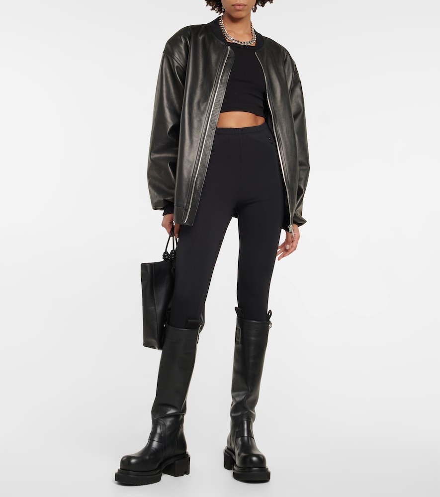 X Hailey Bieber HB ribbed-knit jersey crop top