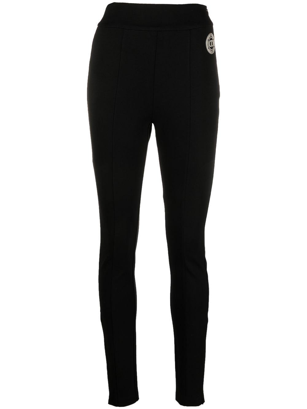 Logo-patch side-zipped leggings - Black