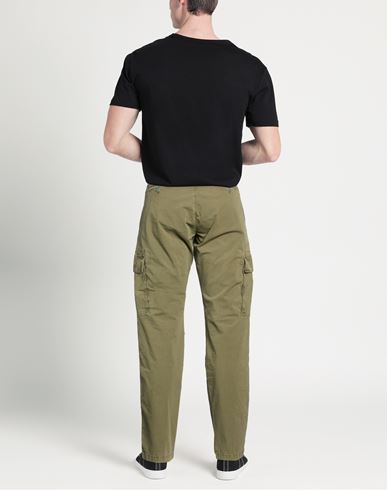 Man Pants Military green Size 40 Cotton, Elastane
