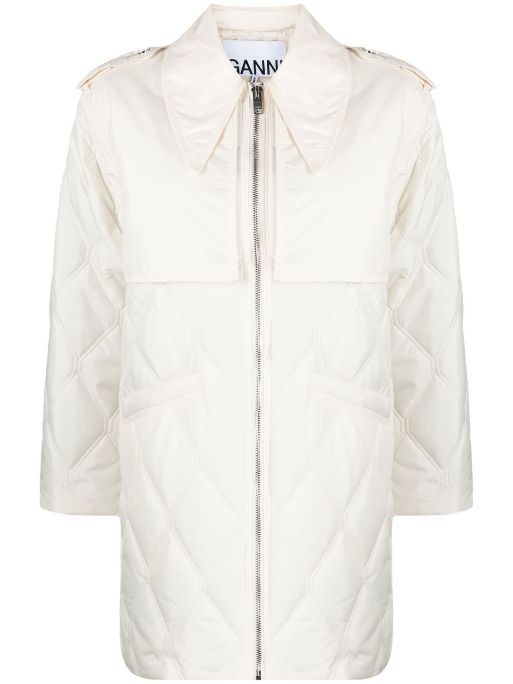 Recycled polyester quilted coat - Green
