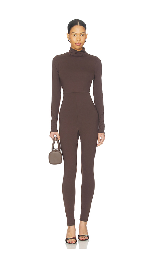 Susana Monaco Mock Neck Long Sleeve Jumpsuit in Black. -  S also in