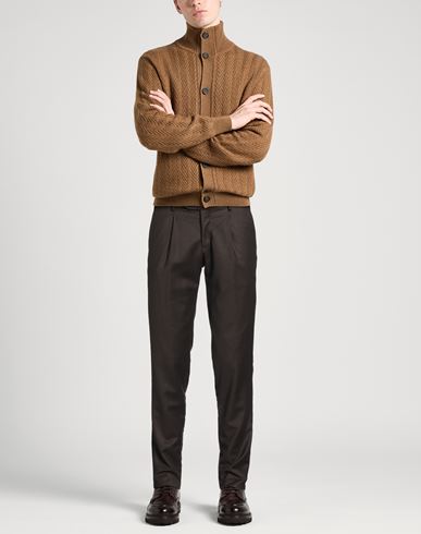 Man Pants Chocolate brown Size 30 Virgin Wool, Elastane