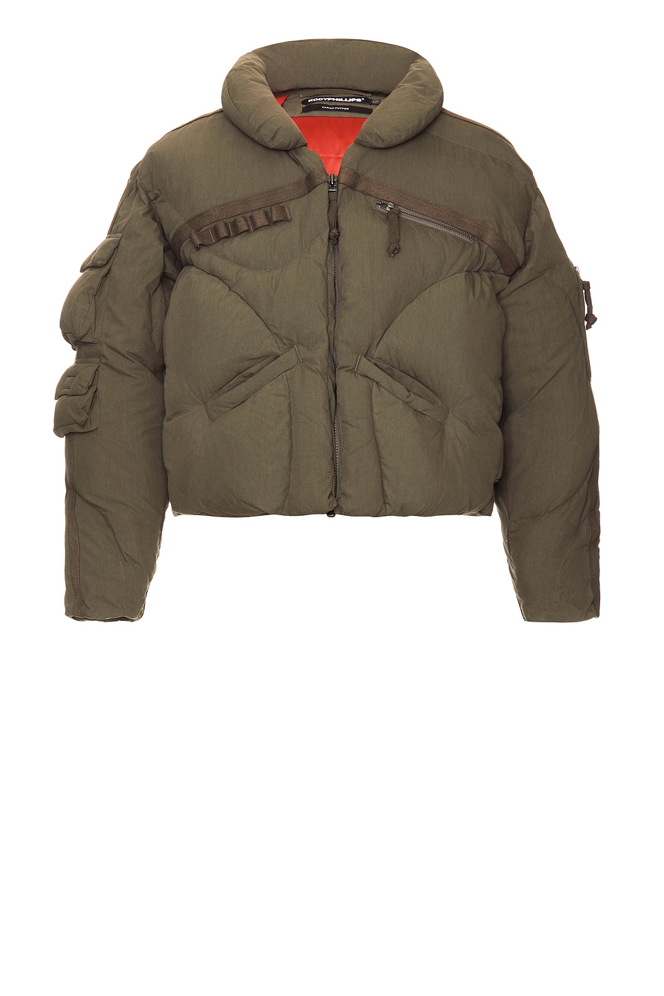 Kody Phillips Cargo Puffer in Sage - Sage. XL/1X also in L