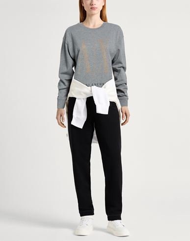 Woman Sweatshirt Grey Size L Cotton, Elastane
