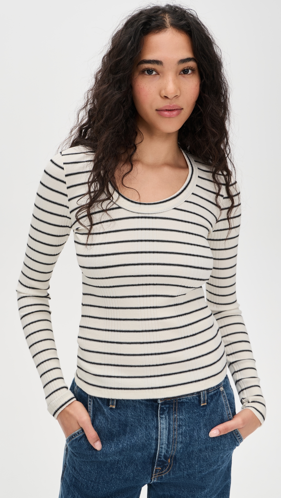 Joanna Long Sleeve Tee Natural/Black