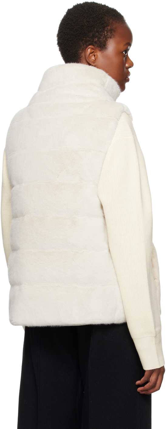 Herno Beige Lady Faux-Fur Down Vest