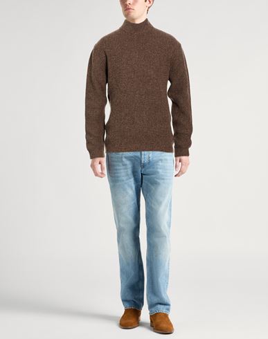 Man Turtleneck Light brown Size XXL Merino Wool, Polyamide
