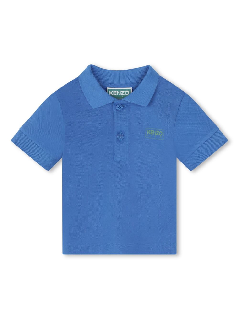 Logo-print organic-cotton polo shirt - Blue
