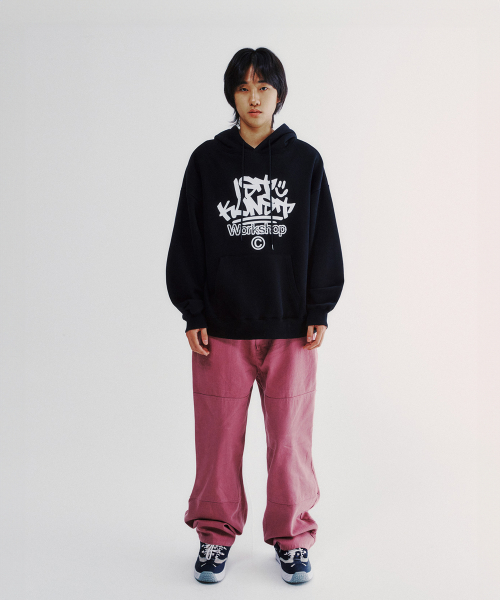 WASHED COTTON DOUBLE KNEE PANTS_DUST PINK