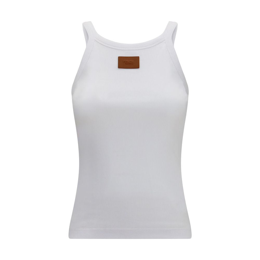 Ribbed Cotton Tank Top — White