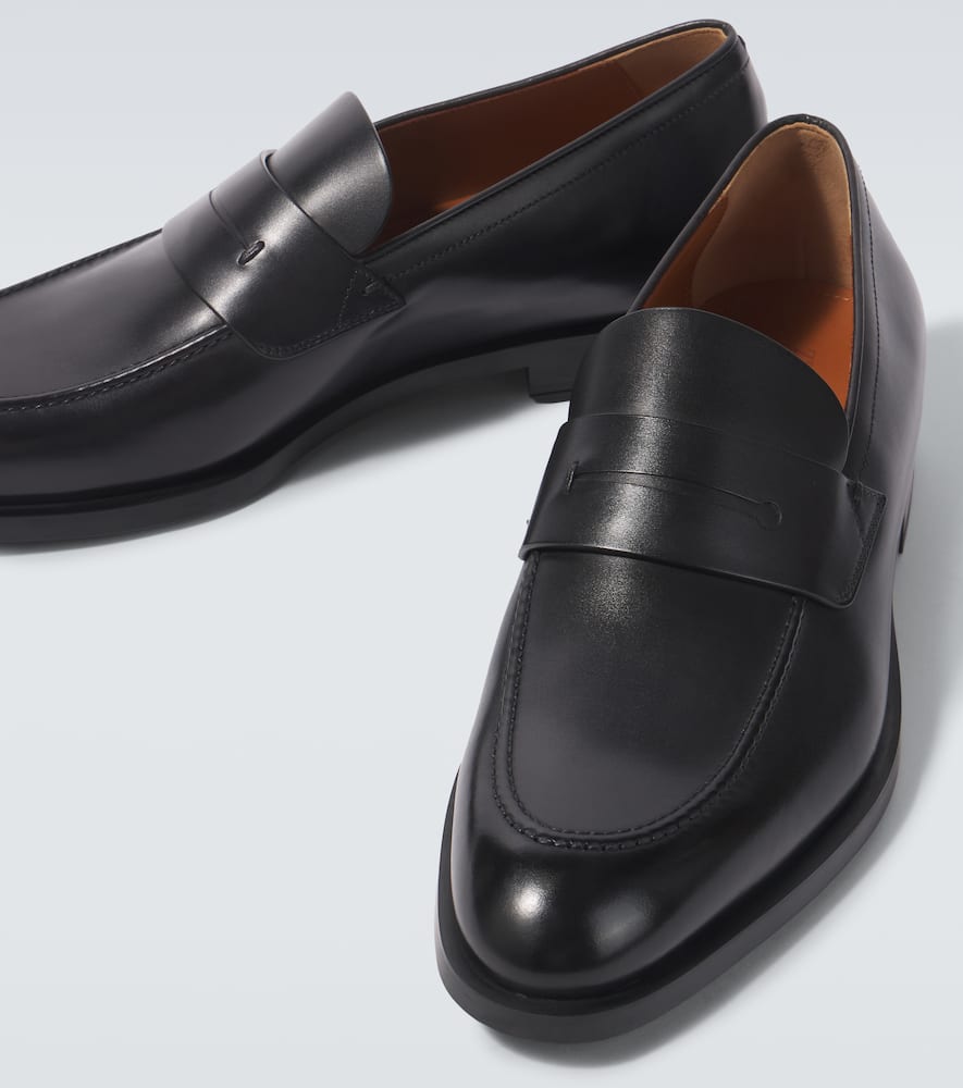 Leather penny loafers