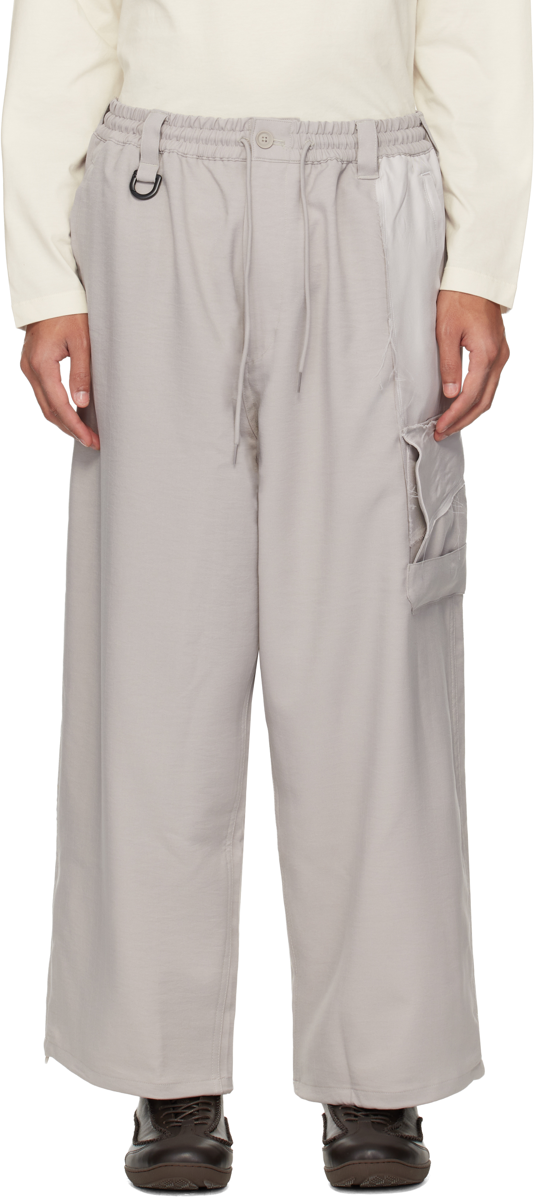 Beige Sport Uniform Straight Cargo Pants